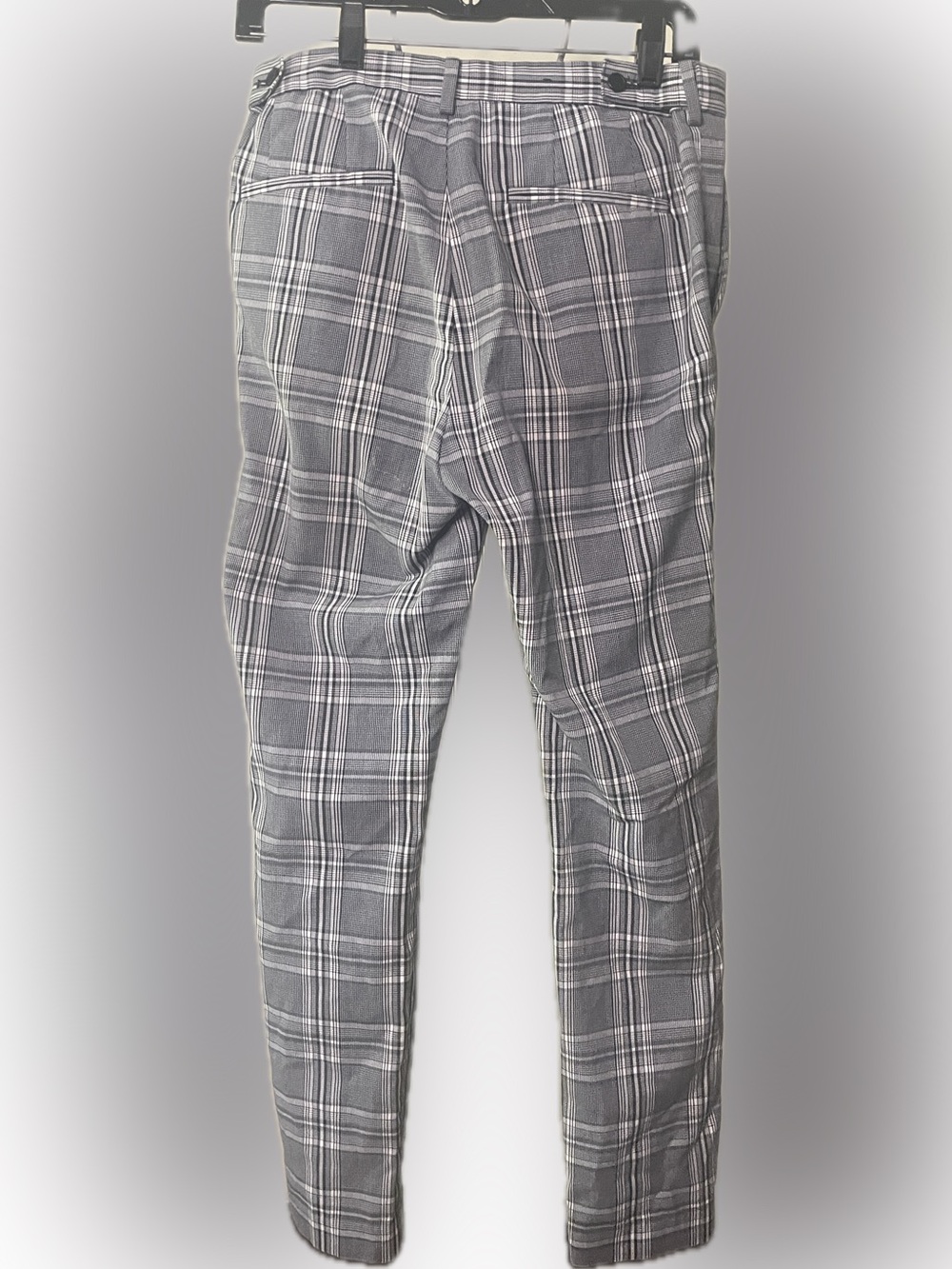 H&M Men's Gray Plaid Dress Pants